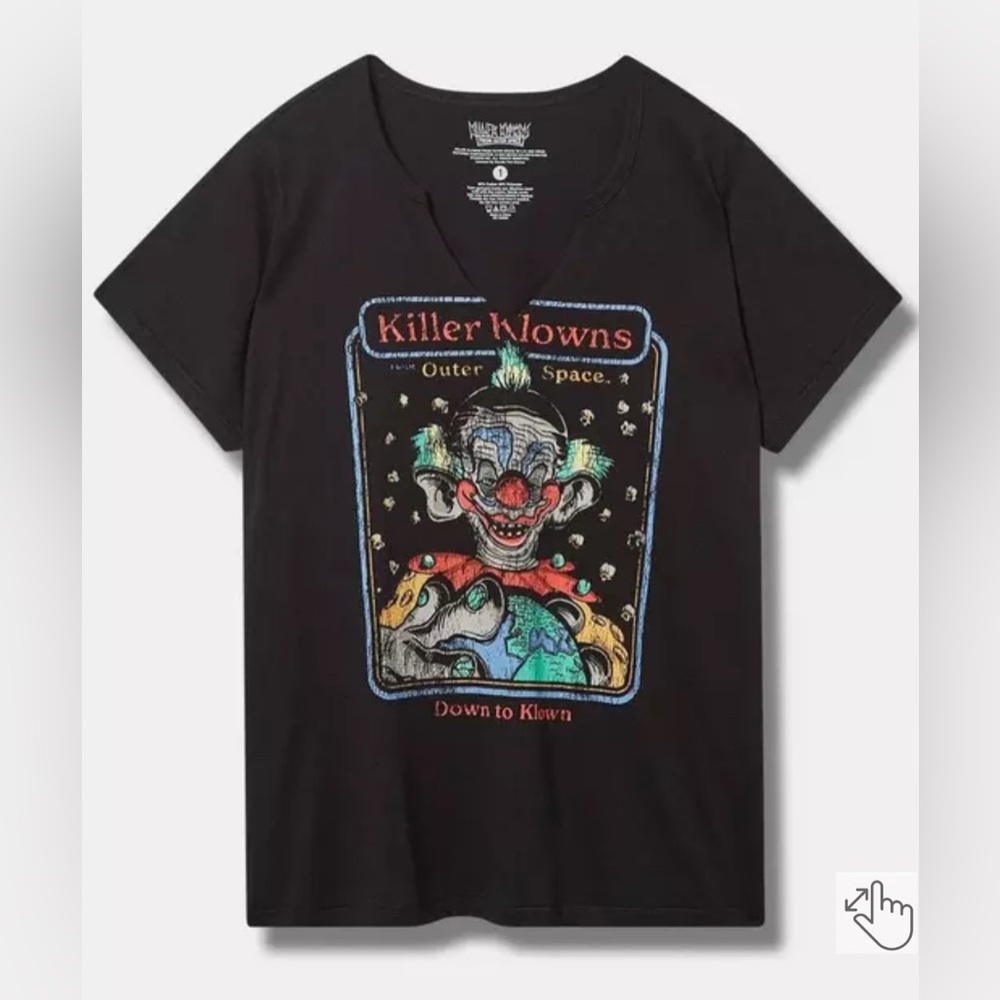 Torrid Killer Klowns From Outer Space Classic Fit Cotton Notch Neck Tee Size 3